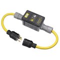 Hubbell Wiring Device-Kellems Portable GFCI, 30 AMP, 250 Volt, Self Test, Manual Set, 25 FT Cord, Triple Tap, Yellow GFPILST30250LKM